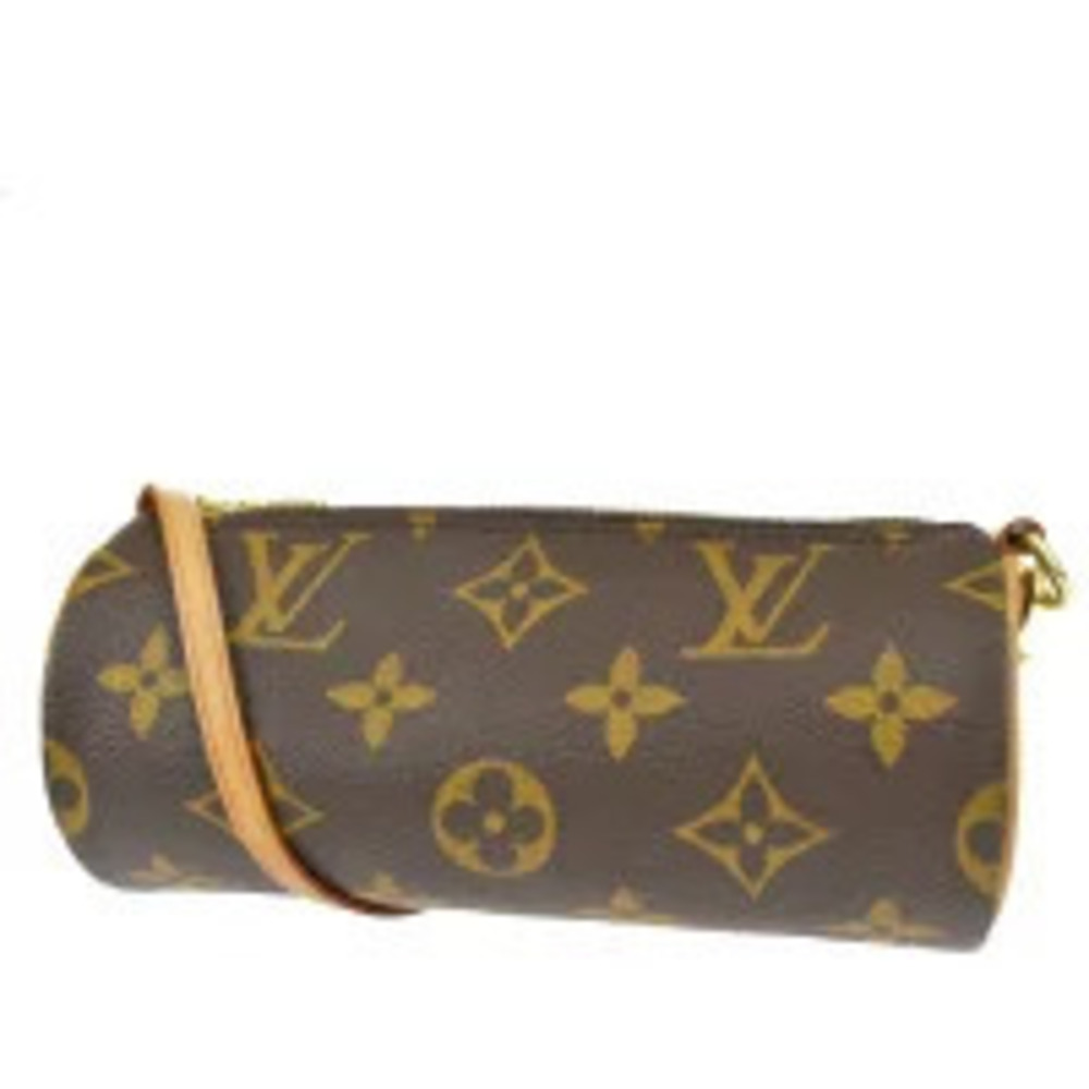 Louis Vuitton Papillon Handbag attached Pouch Clutch Monogram leather